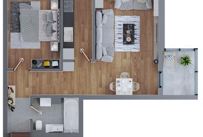 Apartament cu 2 camere decomandat în Dacia
