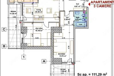 Apartament cu 3 camere semidecomandat în Lujerului - 10