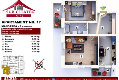 Apartament cu 2 camere în Sânpetru - 2