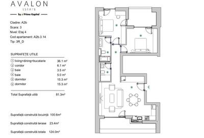 Apartament cu 3 camere în Central