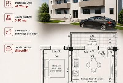 Apartament cu 2 camere în Central