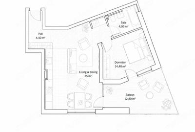 Apartament cu 2 camere în Mehala