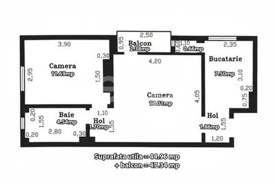 Apartament cu 2 camere în Central