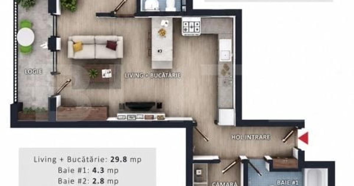 Apartament cu 3 camere în Florești — fotografia 1