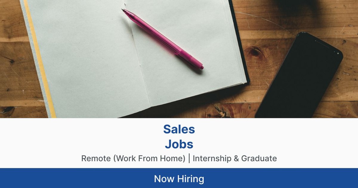 Remote Internship & Graduate Sales Jobs Jobberman