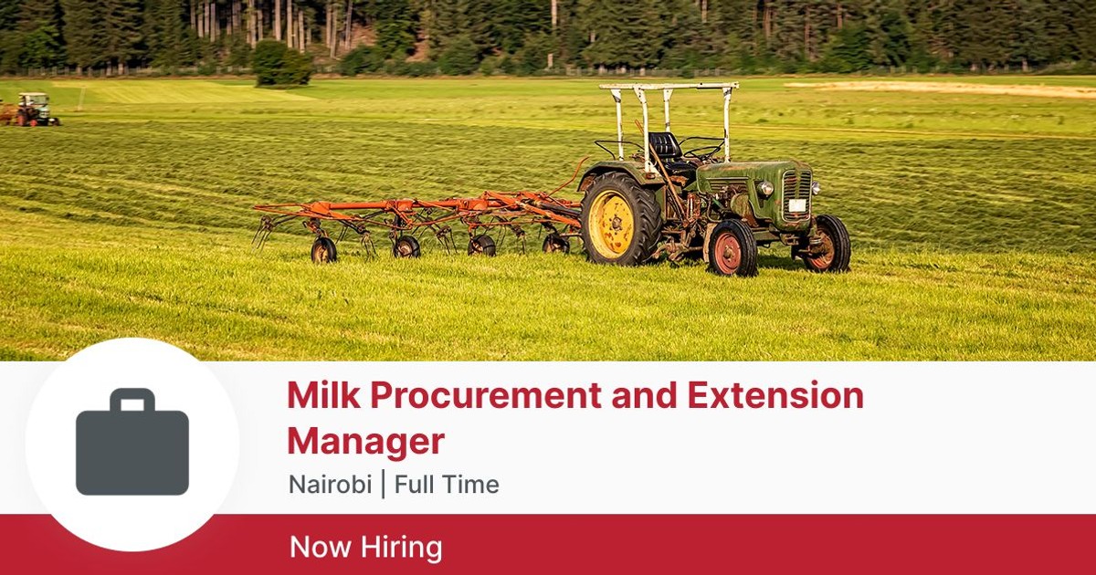 Milk Procurement And Extension Manager At Kiambaa Dairy Farmers Co ...