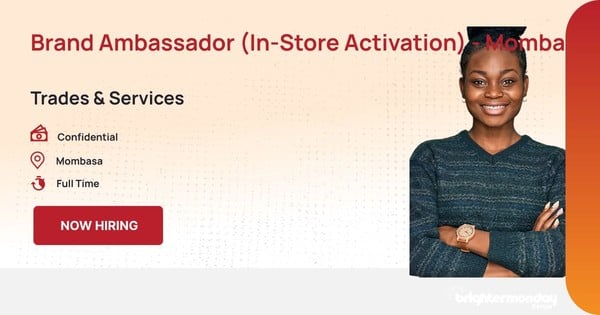 Brand Ambassador (In-Store Activation) - Mombasa in Mombasa