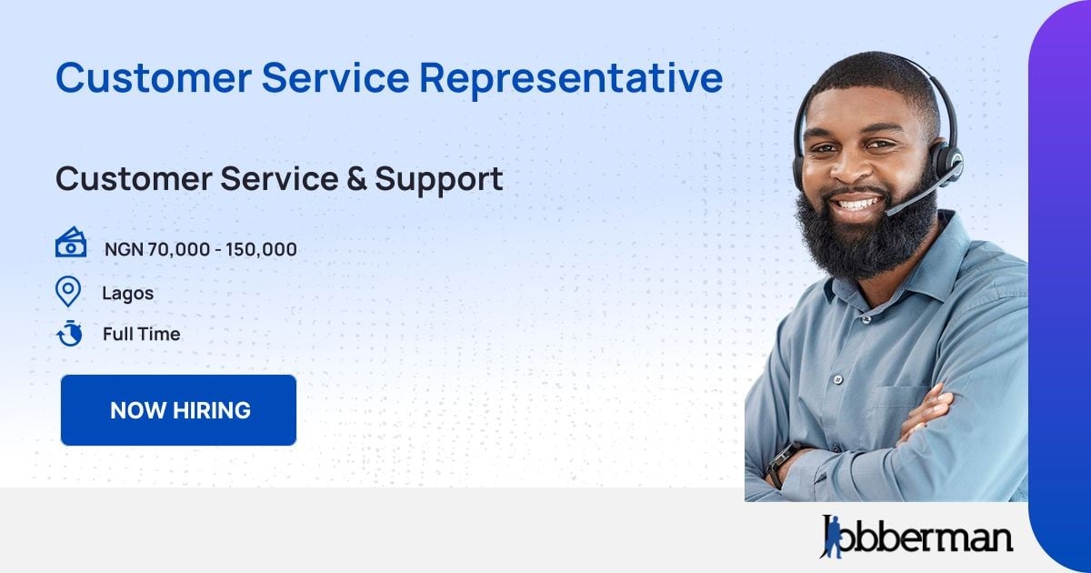 Representative Sign Customer Service Representative at SGMALL | Jobberman