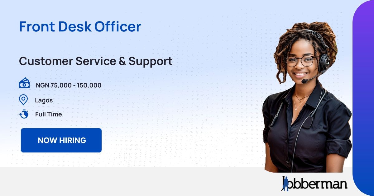 Front Desk Officer at HRonwheels Jobberman