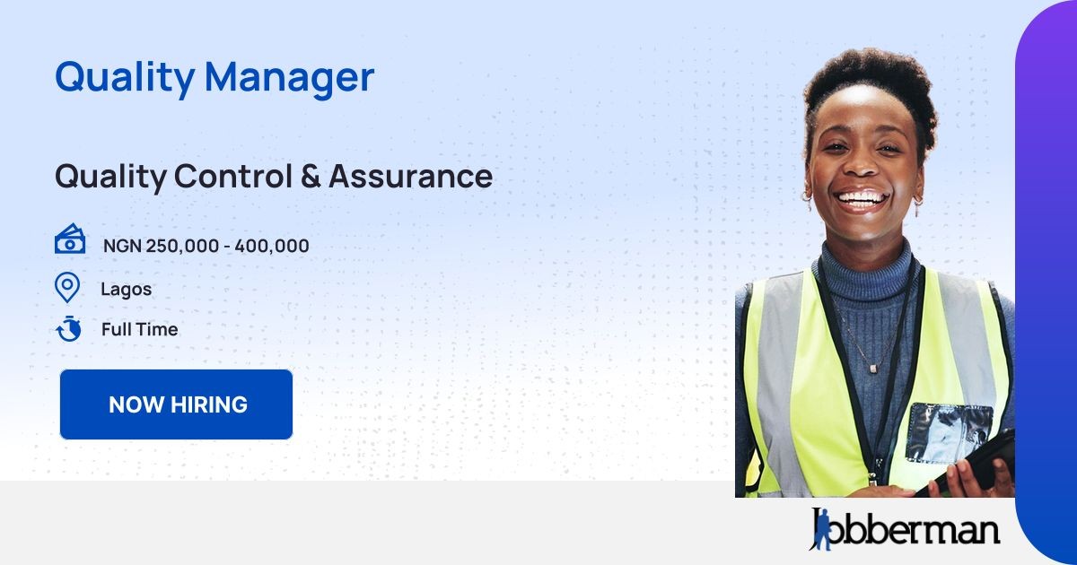 Quality Manager at Stride Recruitment Limited | Jobberman