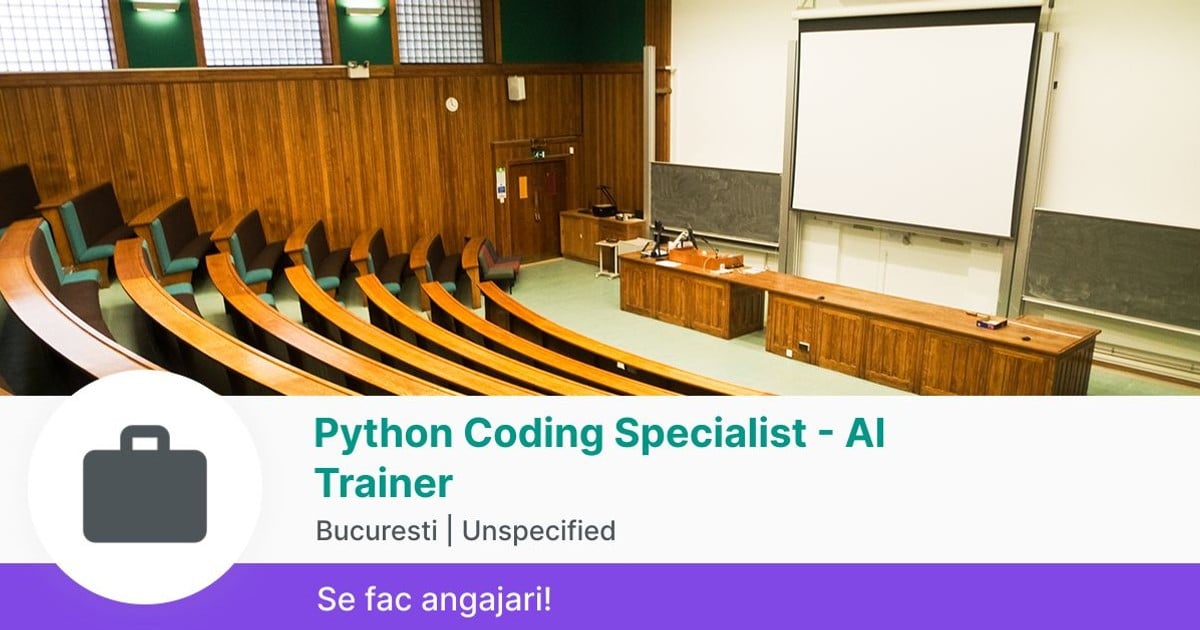 Python Coding Specialist - AI Trainer in Bucuresti la Meridial ...